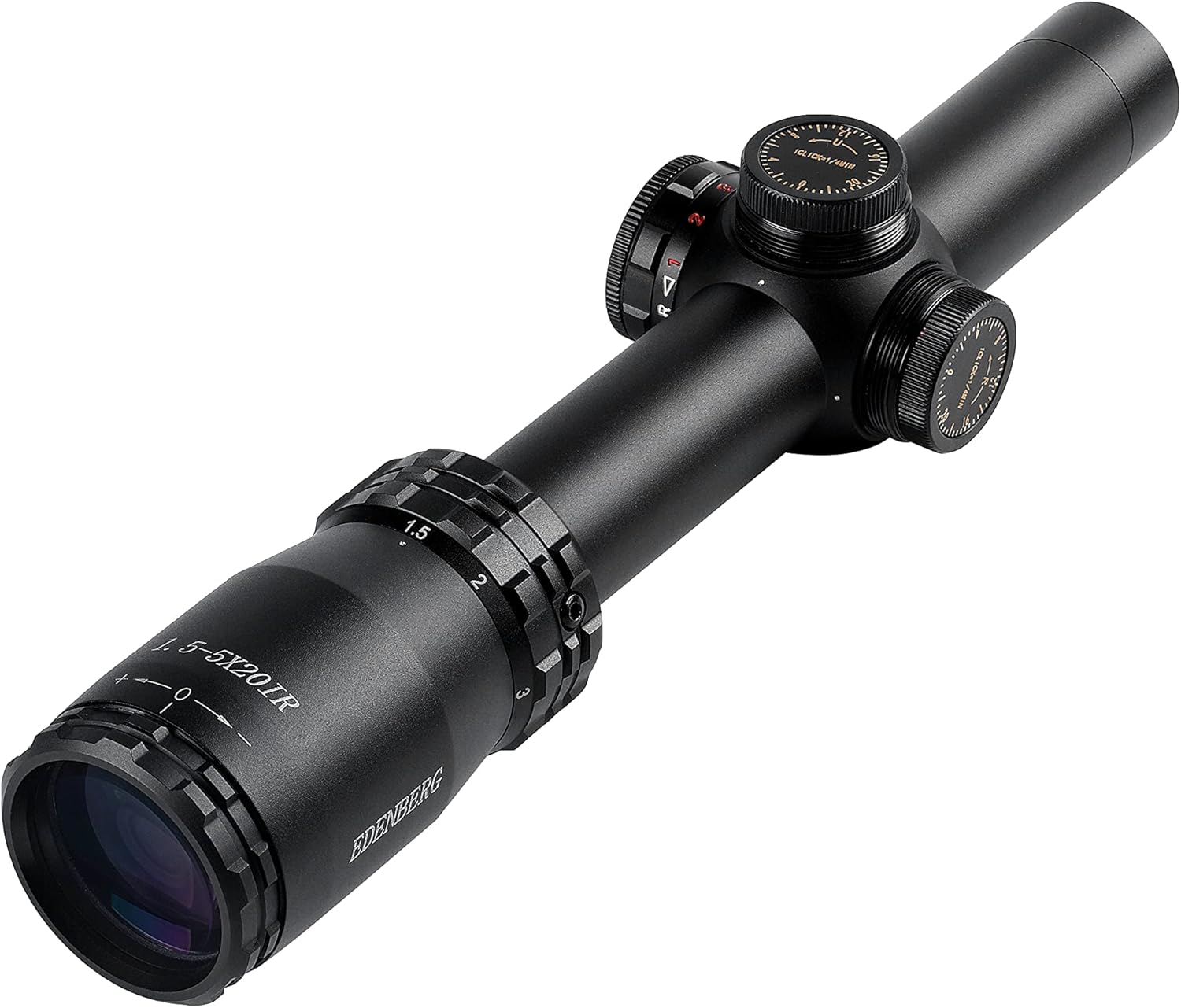 1.5-5X20mm 1-inch Tube Rifle Scope with Green and Red Illumination Reticle A57053