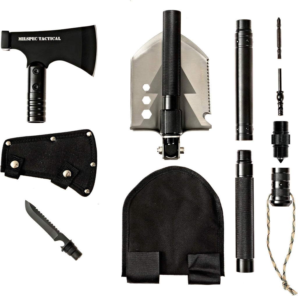 Survival Folding Shovel with Camping Axe Multi-Tool O791671