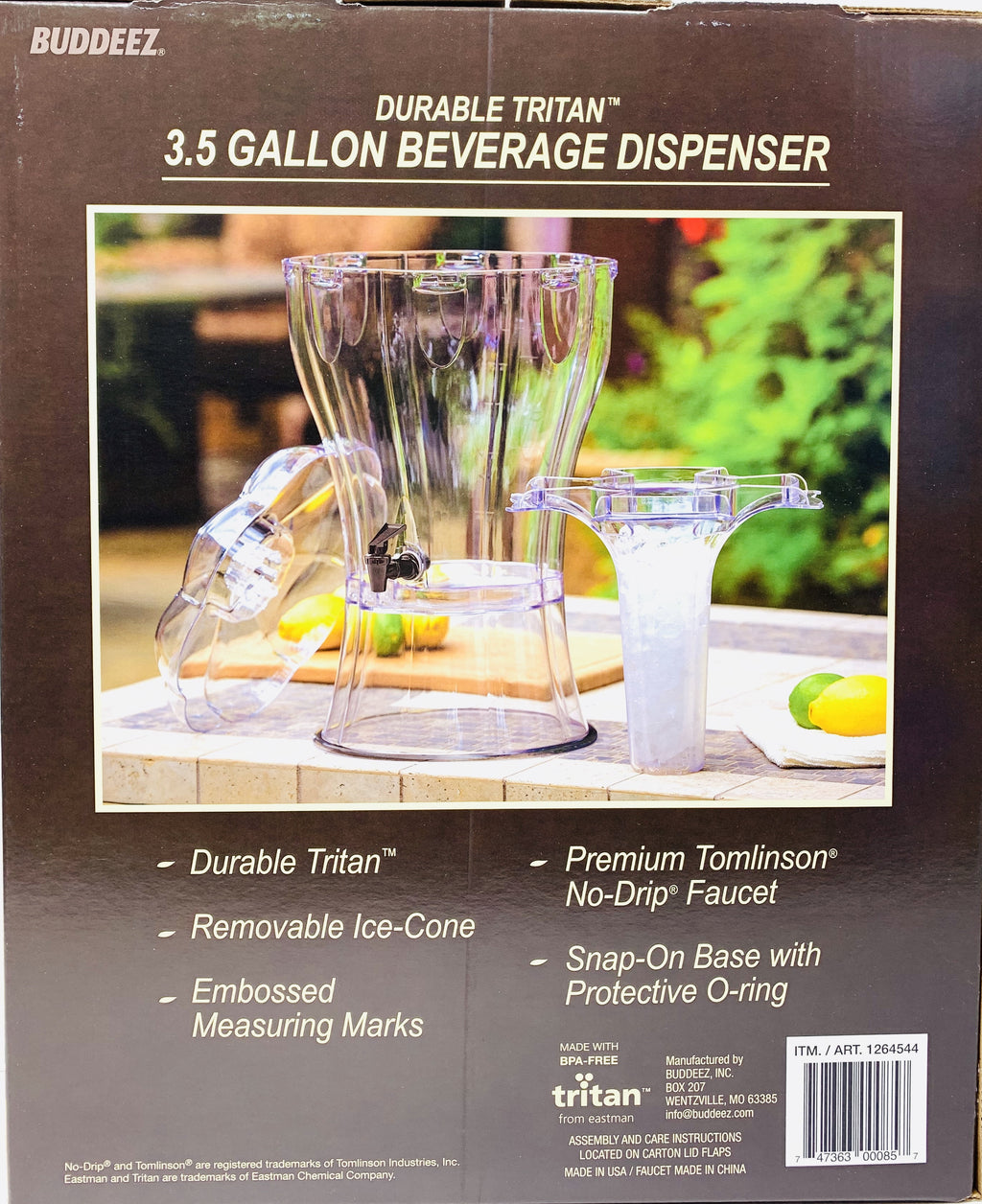 3.5 Gallon Beverage Dispenser with Removable Ice-Cone K216869