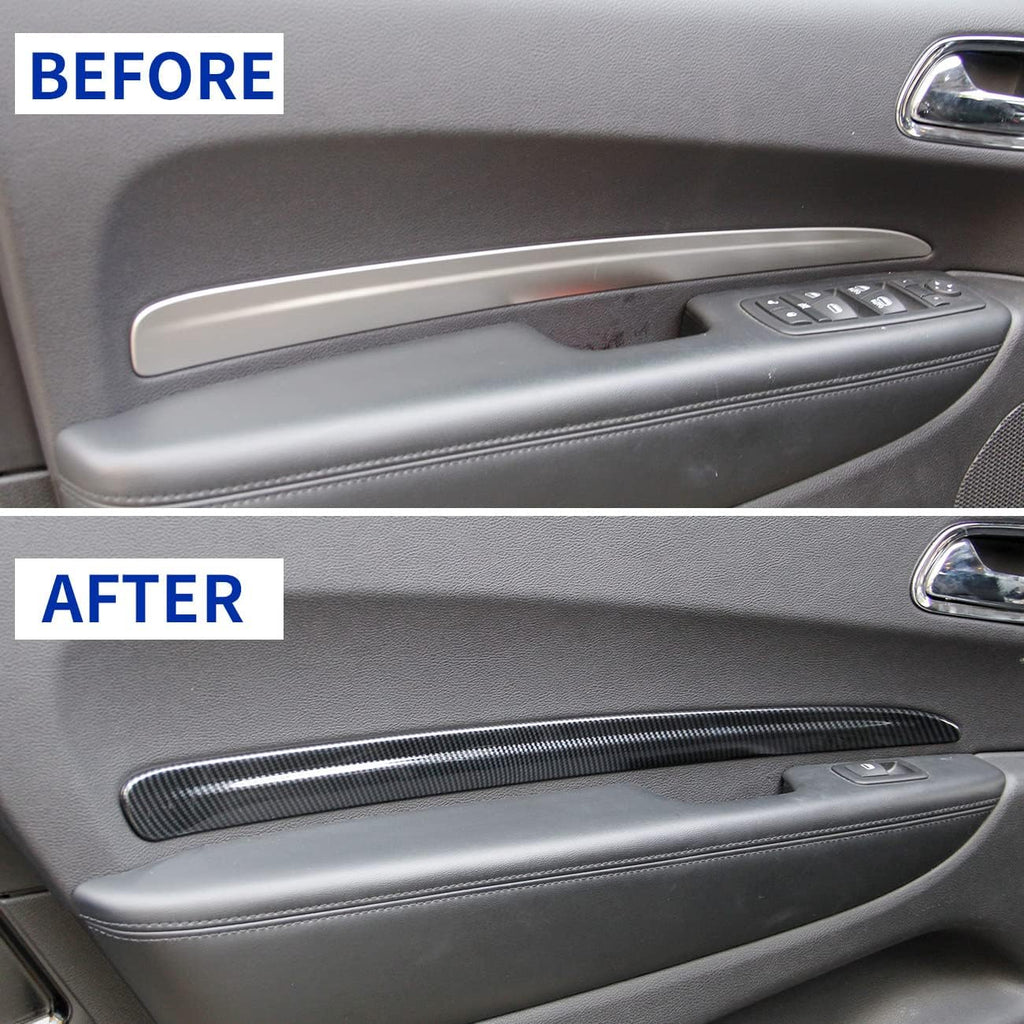 Carbon Fiber 4 Doors Panel Decor Trim Cover Y6519