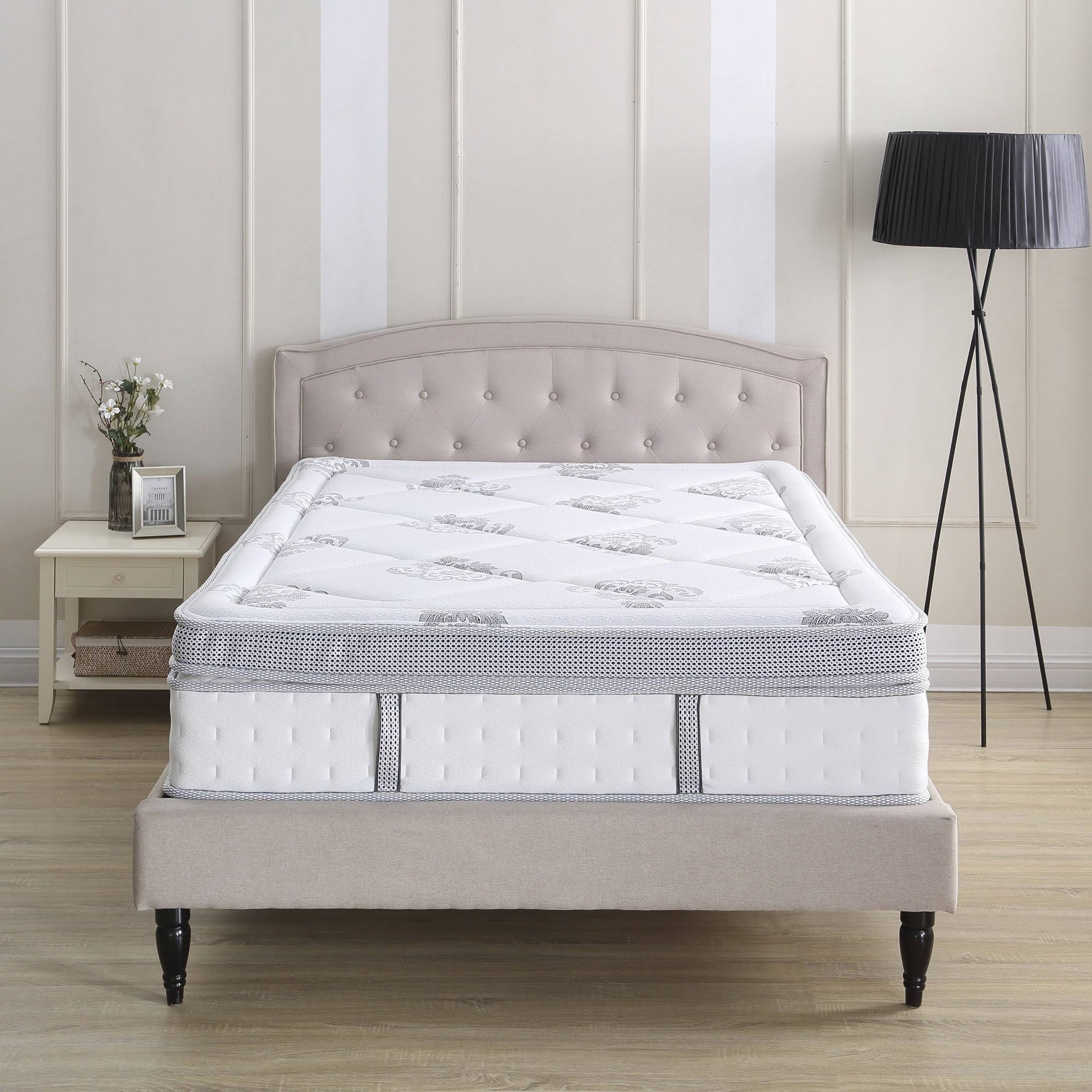 Hybrid 14-inch Eurotop Mattress White Full A386