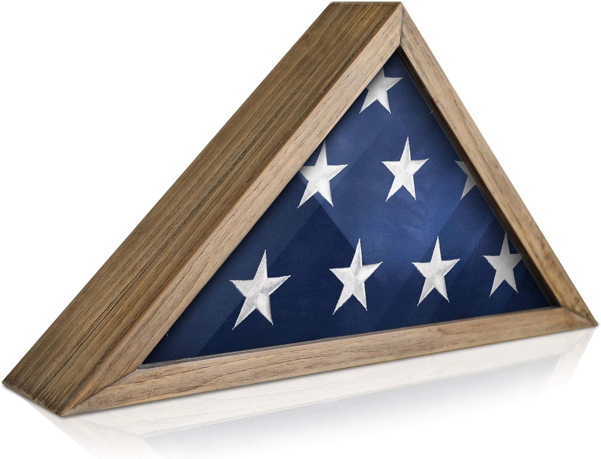 Whitewashed Solid Wood Military Flag Display Case C394941