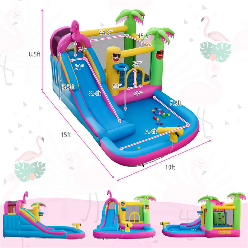 Inflatable Bounce Castle with Long Water Slide and Blower P138291