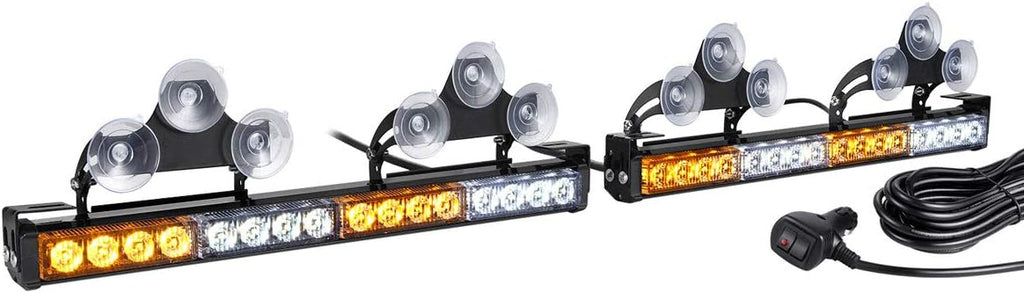 2 in 1 Amber White LED Traffic Advisor Strobe Light Bar H55118