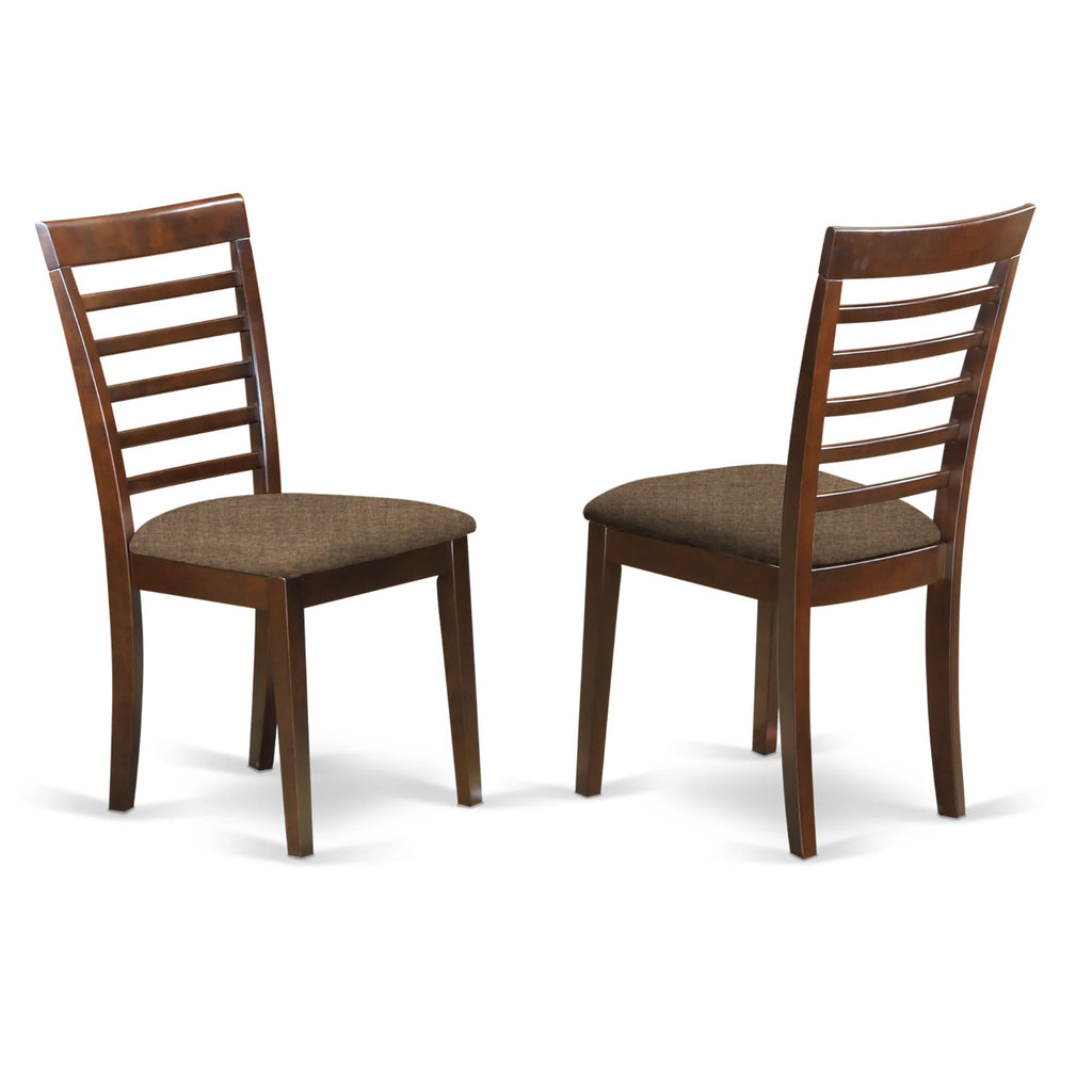 Mahogany Dining Set with Ladder Back Fabric Chairs O537