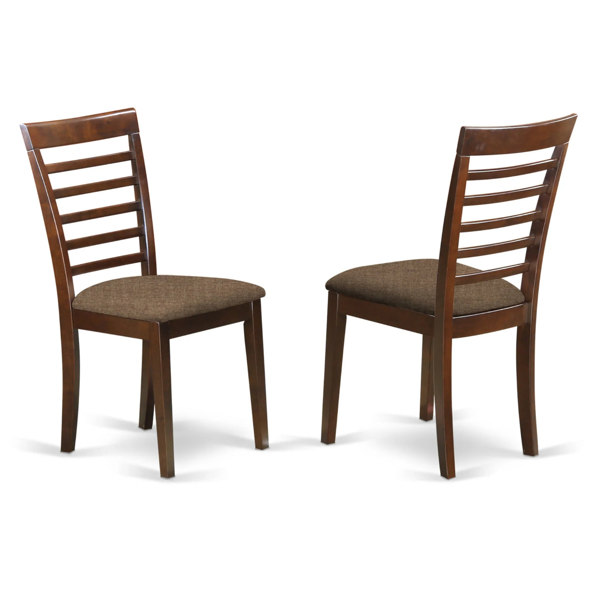 Mahogany Dining Set with Ladder Back Fabric Chairs O537