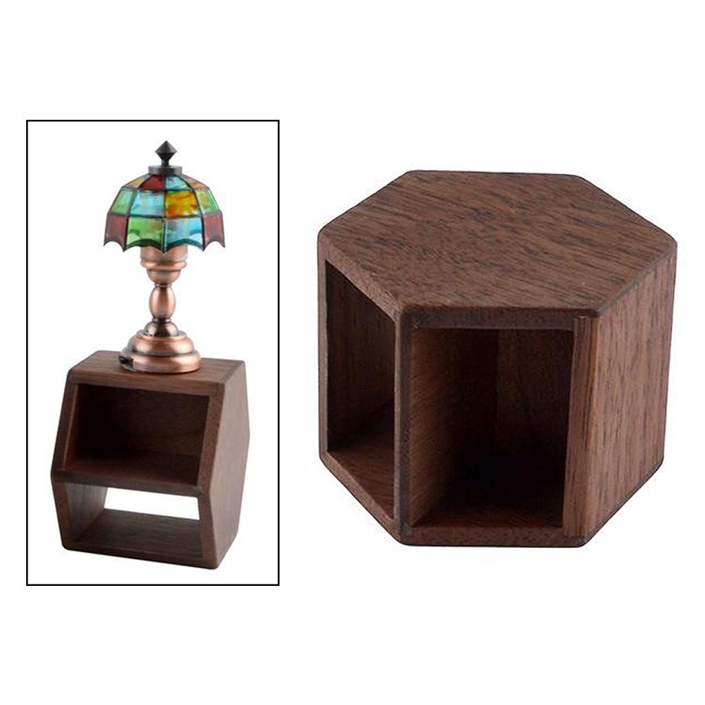 Walnut Hexagonal End Table Dollhouse Miniature Furniture D395