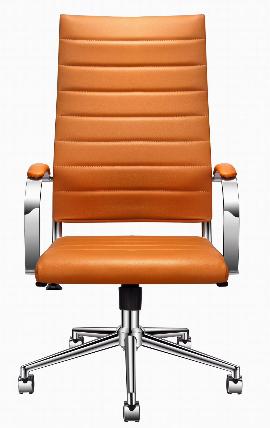 Orange High Back Vegan Leather Swivel Office Chair with Armrest X36191
