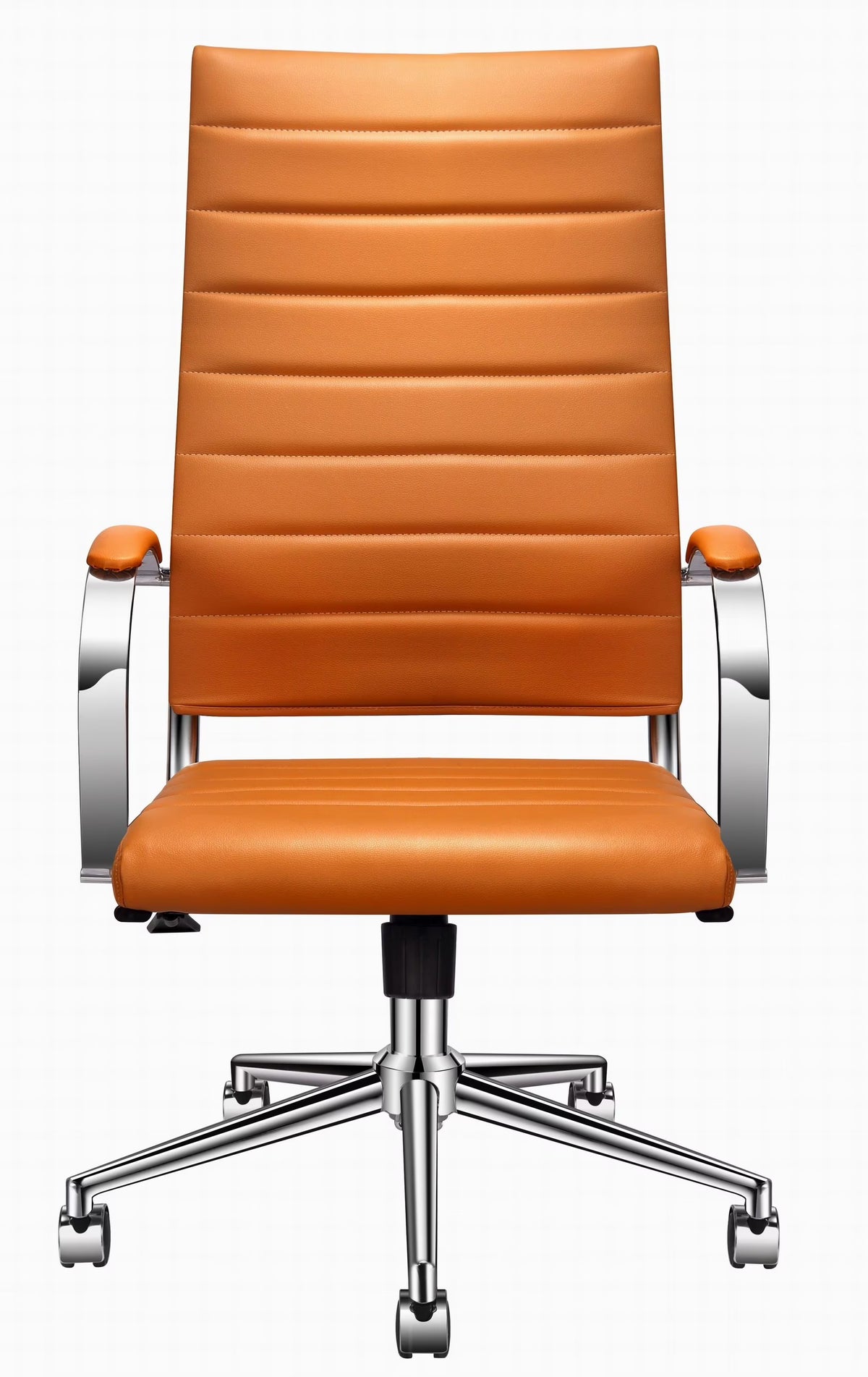 Orange High Back Vegan Leather Swivel Office Chair with Armrest X36191