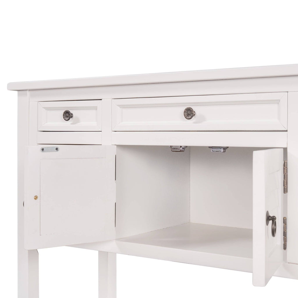 Green 7 Drawer Console Table with Cabinet E2802