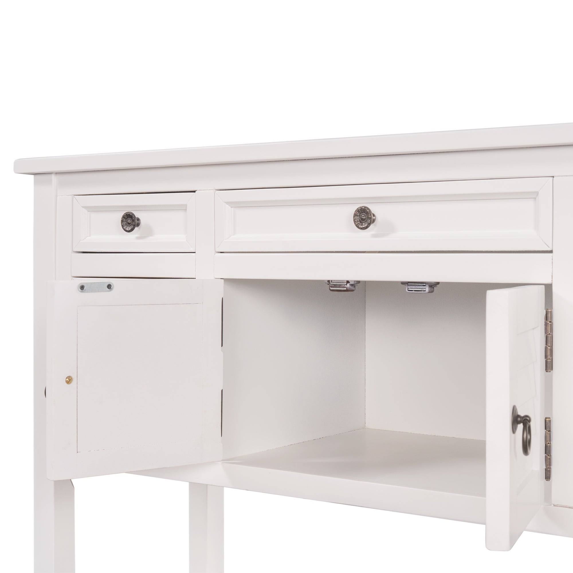 Green 7 Drawer Console Table with Cabinet E2802