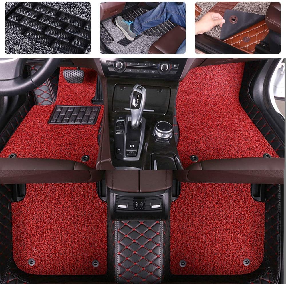 Double Layer Pu Leather & PVC Non-Slip Car Floor Mats D169