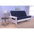 Antique White/Black Suede Fabric Futon N454769