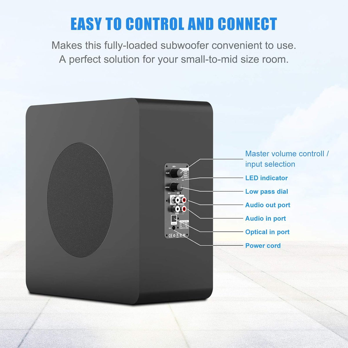 6.5’’ Bluetooth Powered Subwoofer, Black X193102