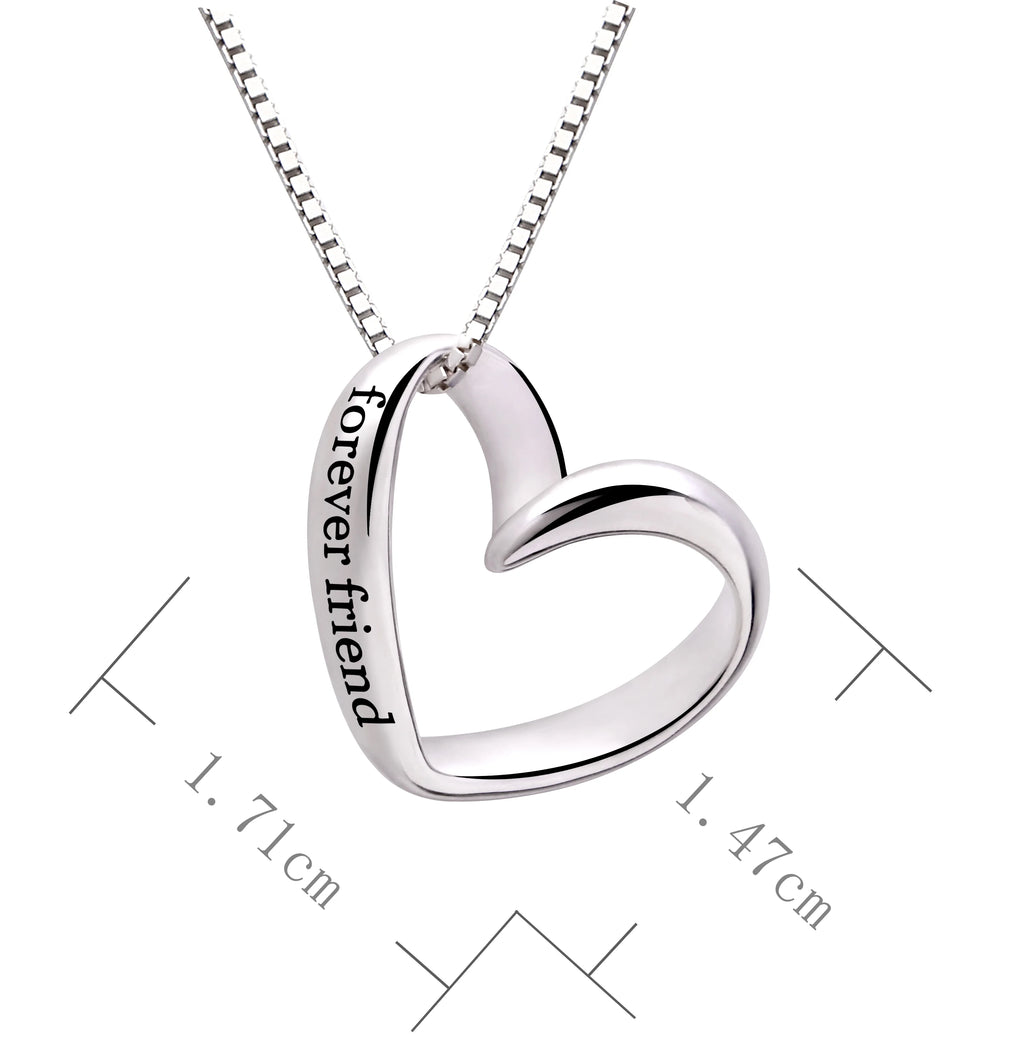 Sterling Silver Love Heart Pendant Necklace Z7297