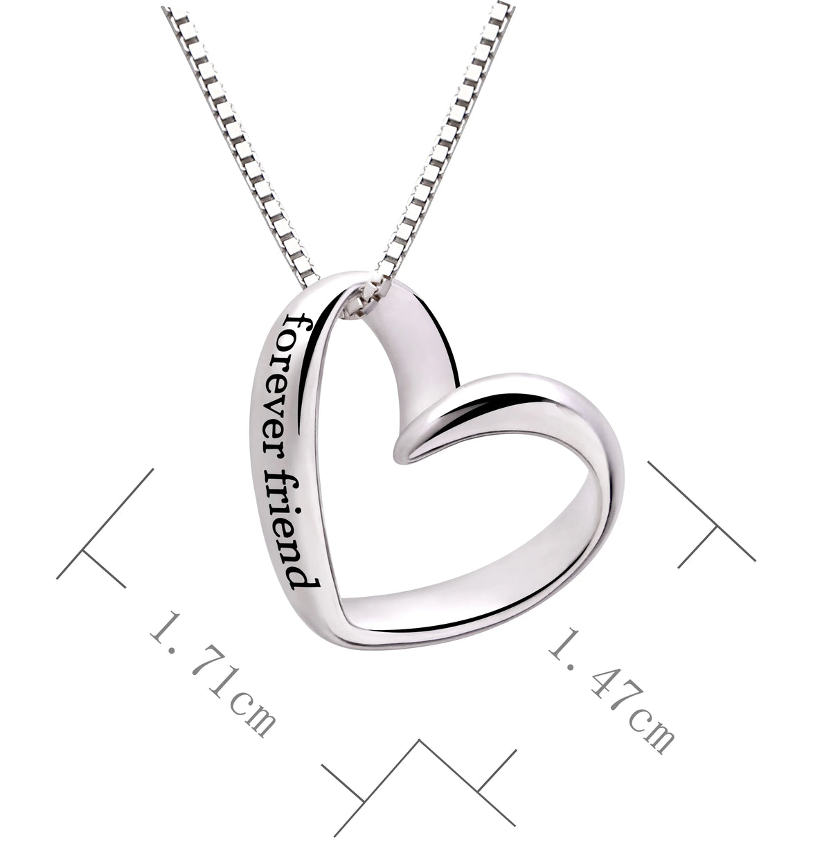 Sterling Silver Love Heart Pendant Necklace Z7297