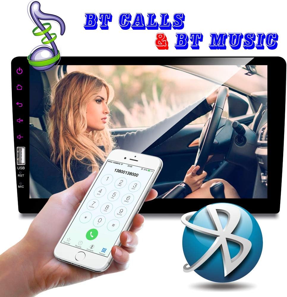 9 Inch Single Din Car Stereo Touch Screen with Backup Camera Bluetooth FM Radio AUX/USB/TF MP3/MP4/MP5 Player B120