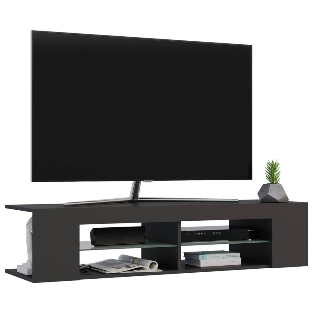 Gray TV Cabinet with LED Lights V25945