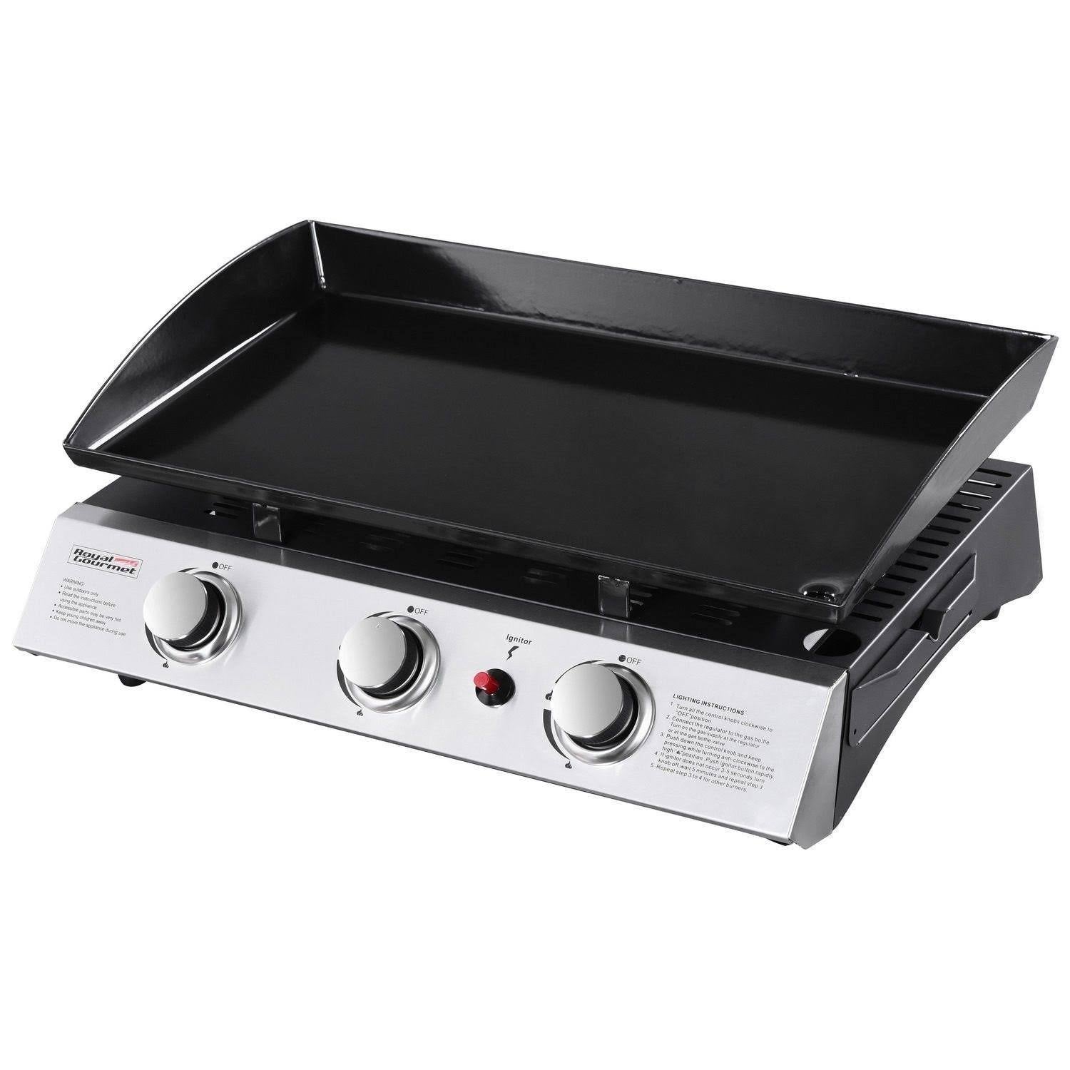 Portable 3-Burner Propane Gas Grill Griddle Q333
