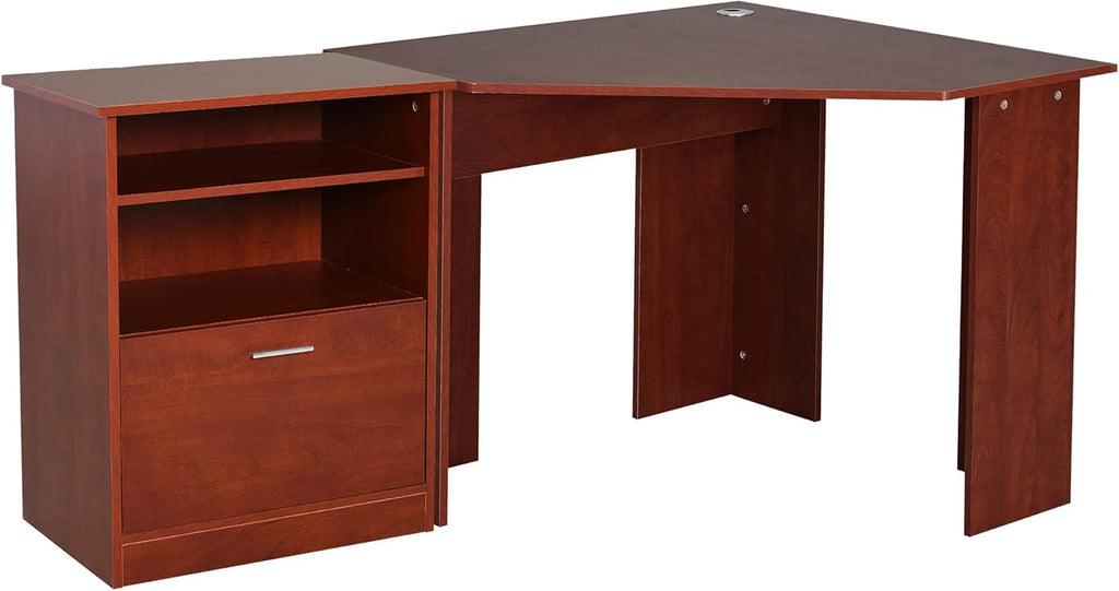 Black L-Shaped Computer Desk with Storage L118