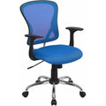 Blue Mesh Office Chair with Chrome Finished Base C767608