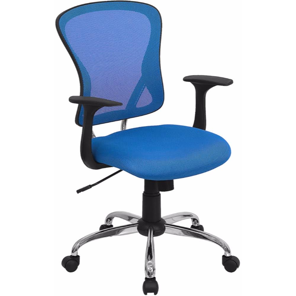 Blue Mesh Office Chair with Chrome Finished Base C767608