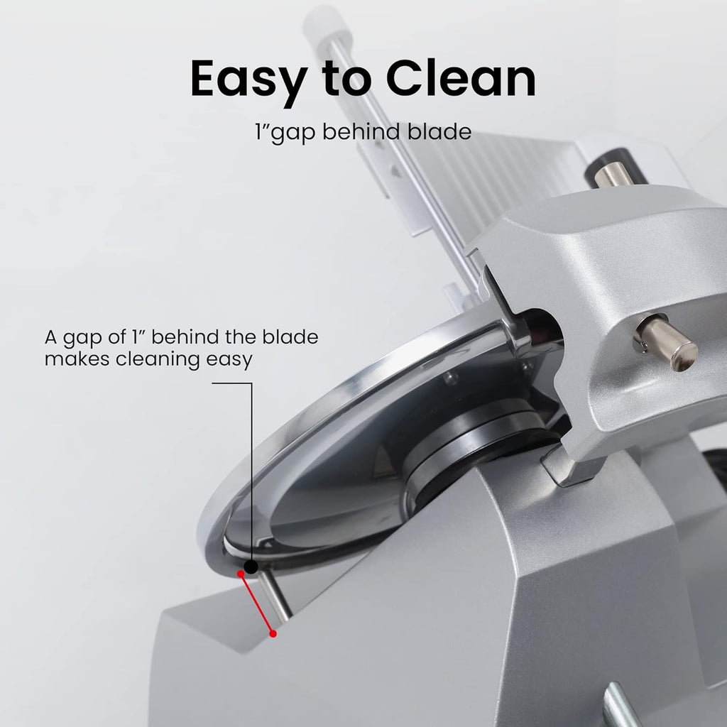 Electric Meat Slicer with 8.7 Italian Carbon Steel Blade, 0.5mm to 15mm Adjustable Slicing Thickness M4853