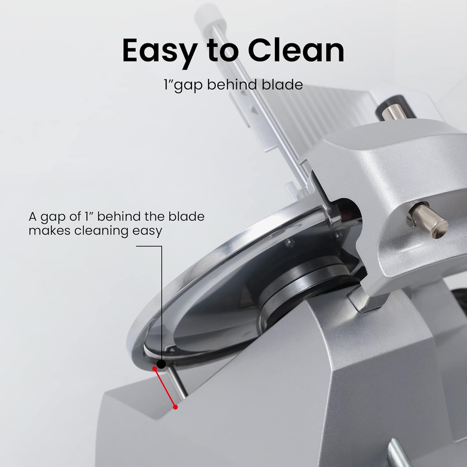 Electric Meat Slicer with 8.7 Italian Carbon Steel Blade, 0.5mm to 15mm Adjustable Slicing Thickness M4853