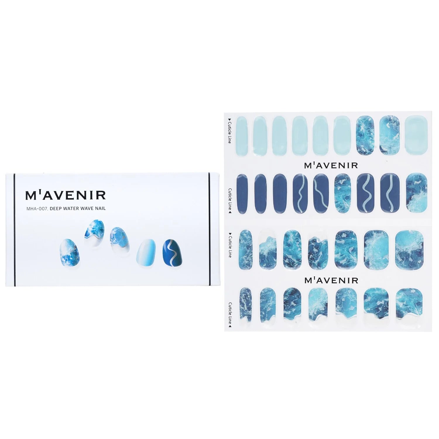 Deep Water Wave Nail Sticker 32pcs M8598