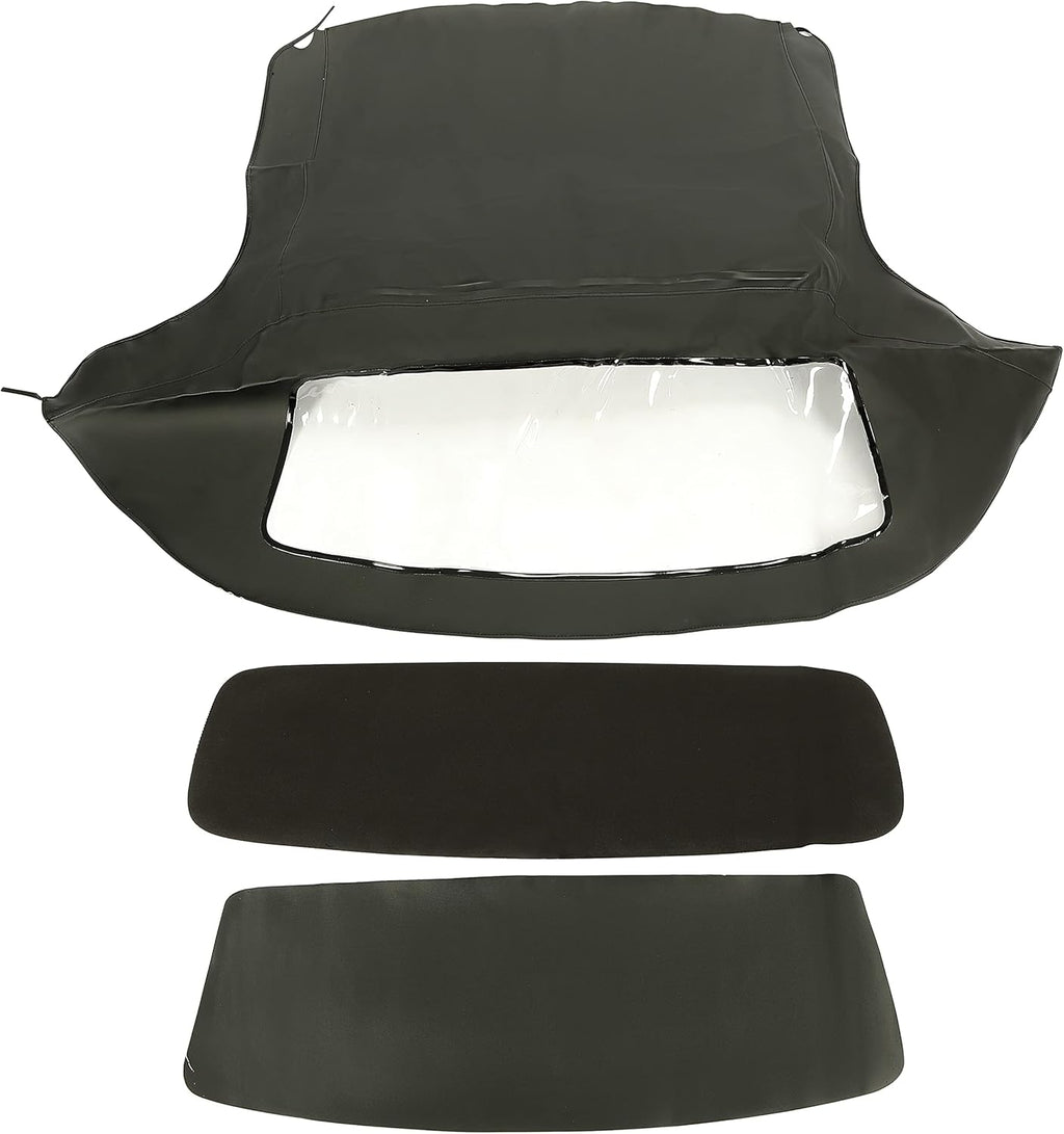 Cabrio Convertible Soft Top Roof with Plastic Window Black Q865