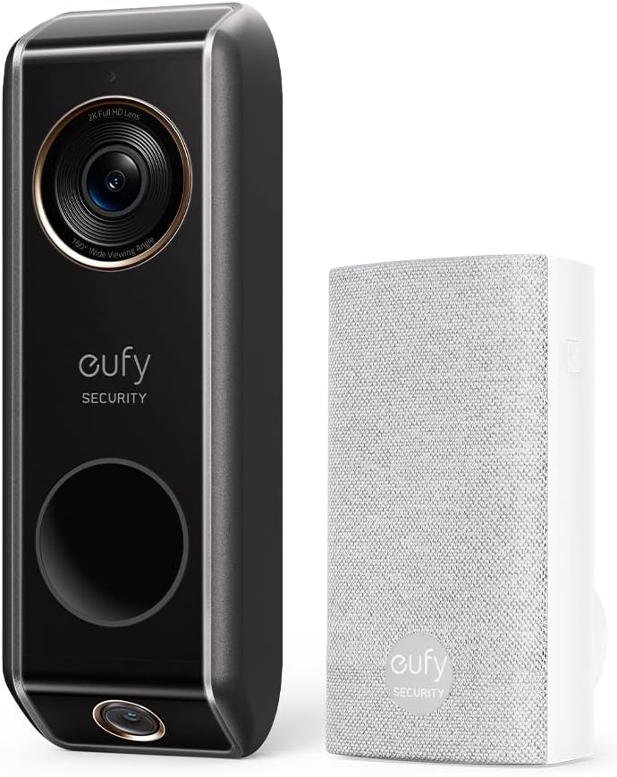 Video Doorbell Dual Camera (Wired) with Chime, 2K with HDR T166