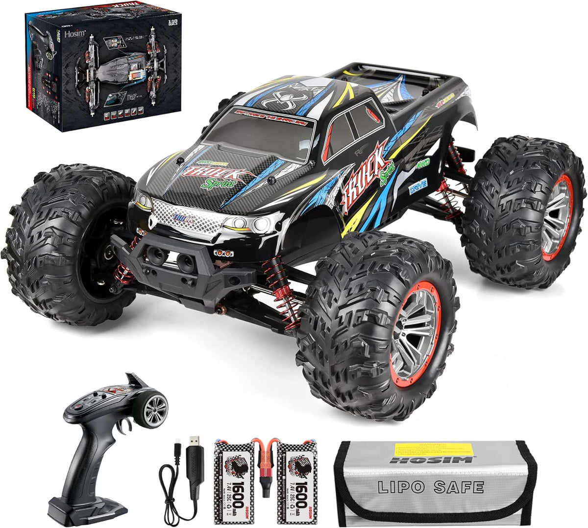 Black 1:10 Scale Radio Control Monster Truck G242956