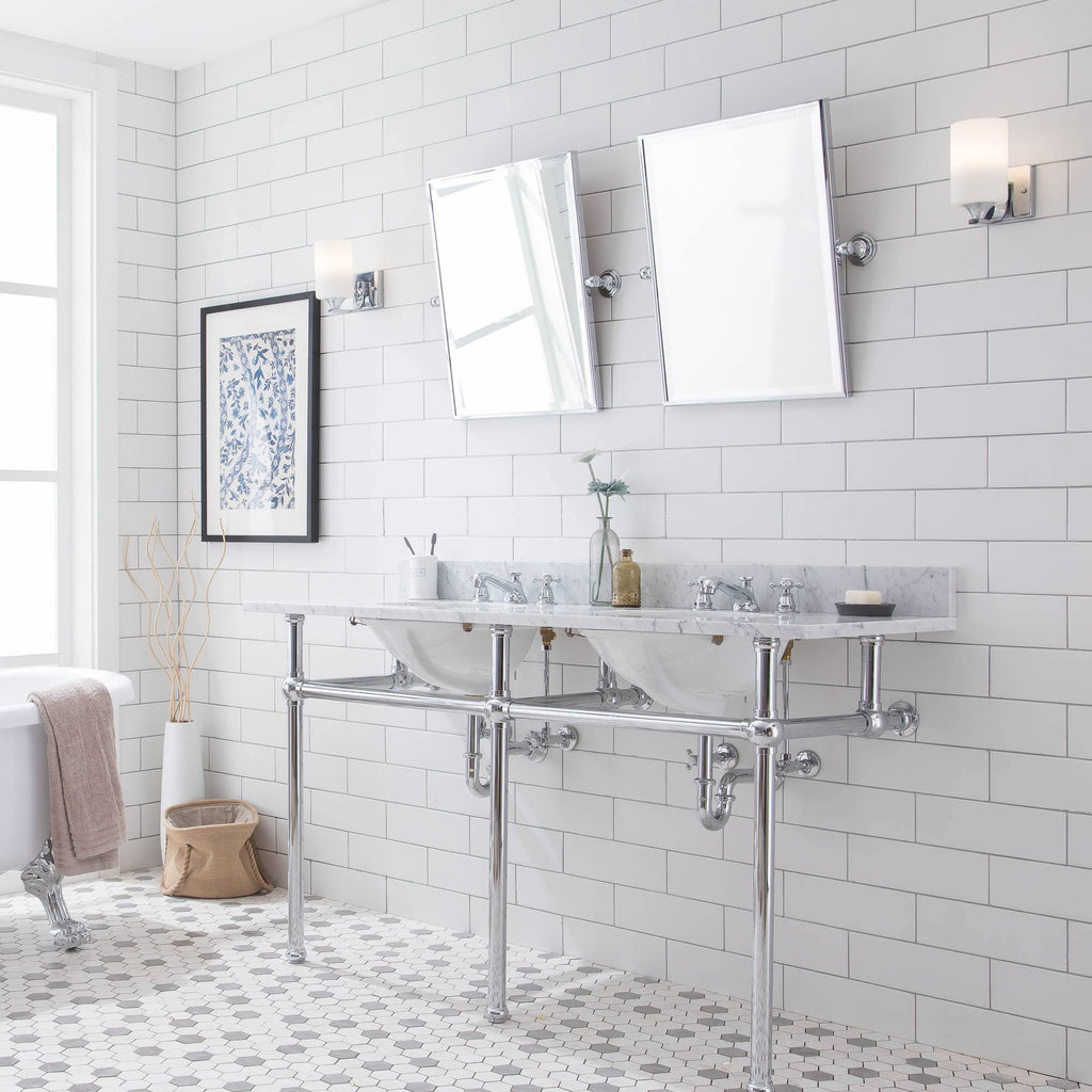 60x22 Double Wash Stand in Chrome Y4182