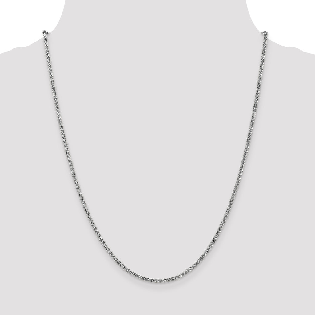 14K White Gold Spiga Chain Necklace 16 Inches N3788