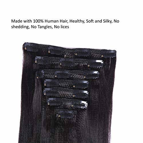 Yaki Straight Clip in Hair Extensions Real Remy Hair Q1293