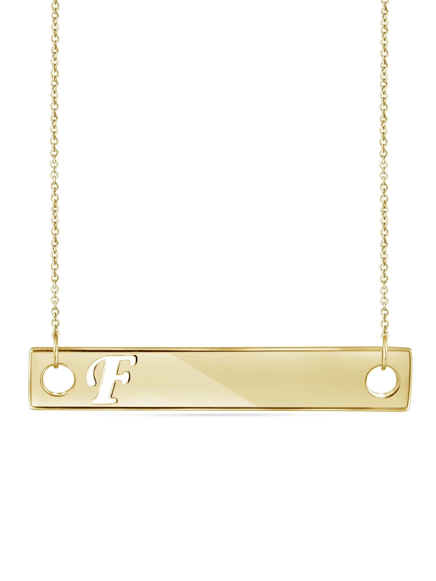 14K Gold Over Silver Bar Necklace Z664
