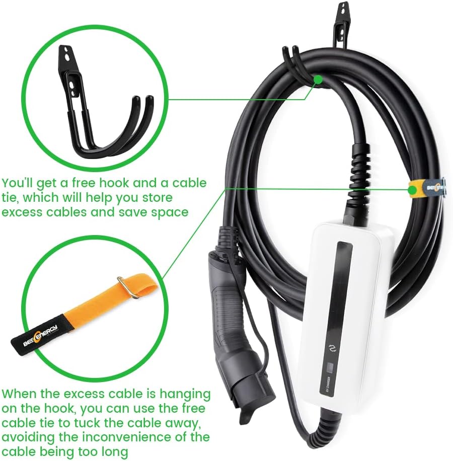 Portable EV Charger with NEMA 6-20 Plug and NEMA 5-15 Adapter, 25ft, IP65 S483277