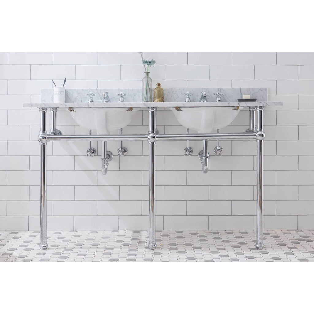 60x22 Double Wash Stand in Chrome Y4182