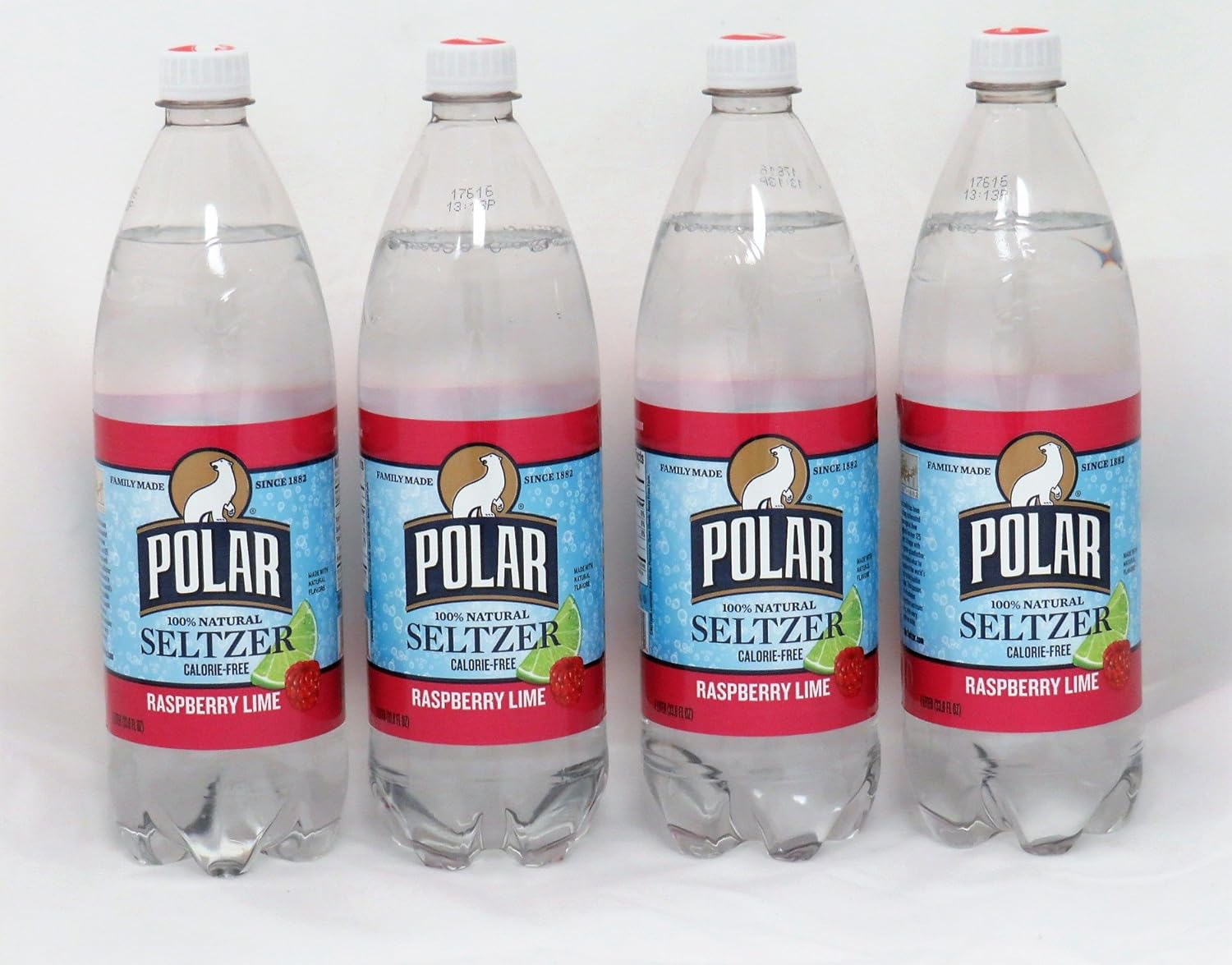 Raspberry Lime Seltzer 1 Liter (33.8 Fl Oz) Bottles (4 Bottles) J592