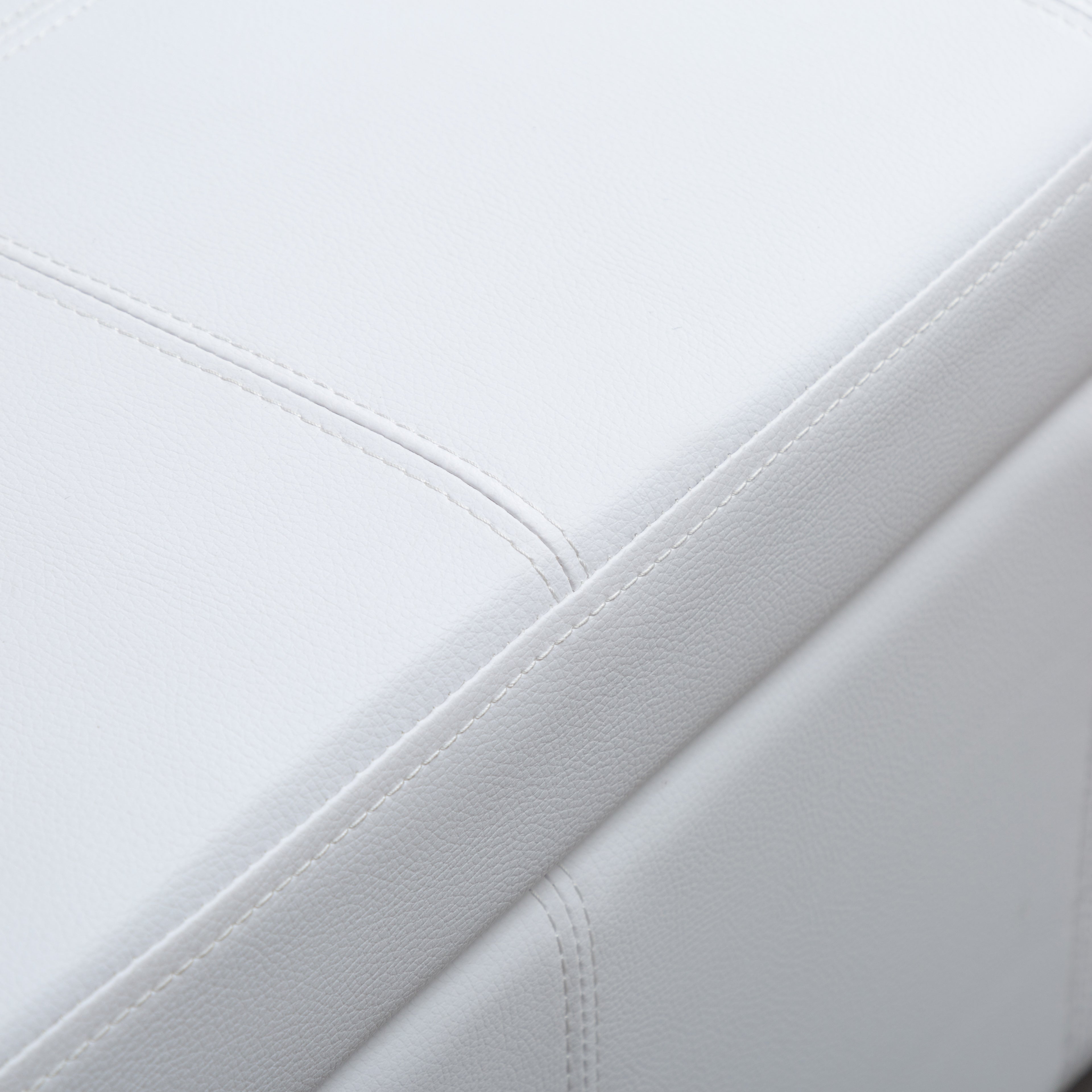 Beige Faux Leather Rectangle Ottoman with Storage J8752
