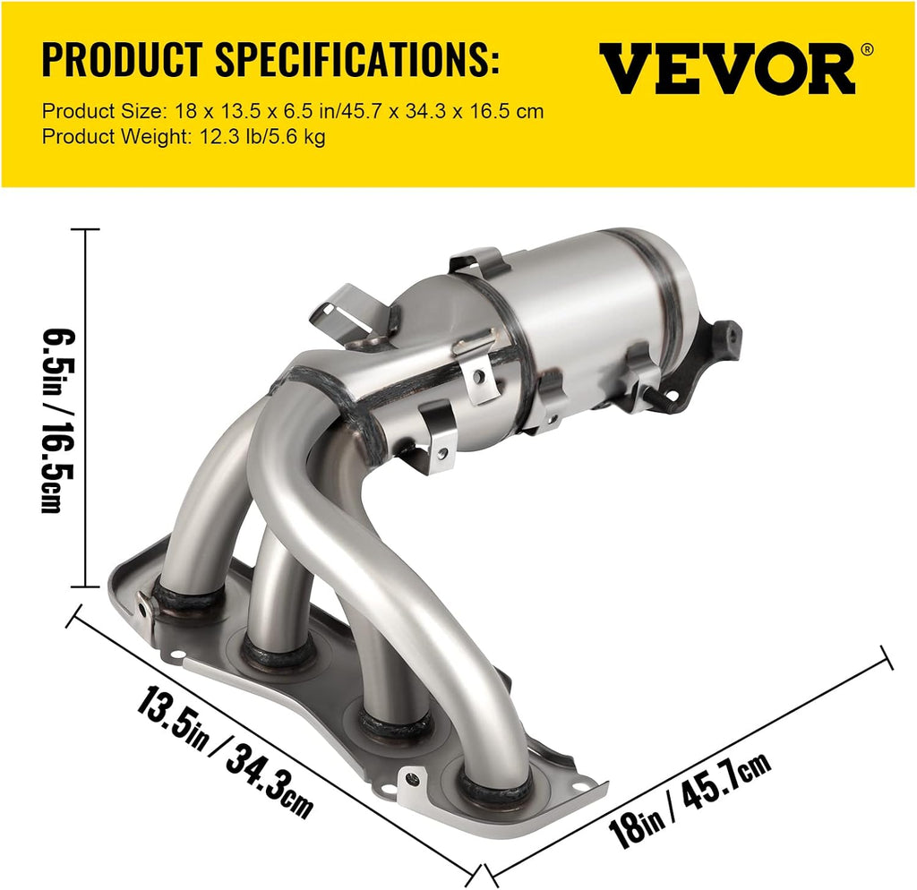 Catalytic Converter Stainless Steel with Gasket Kit Exhaust Manifold T9968