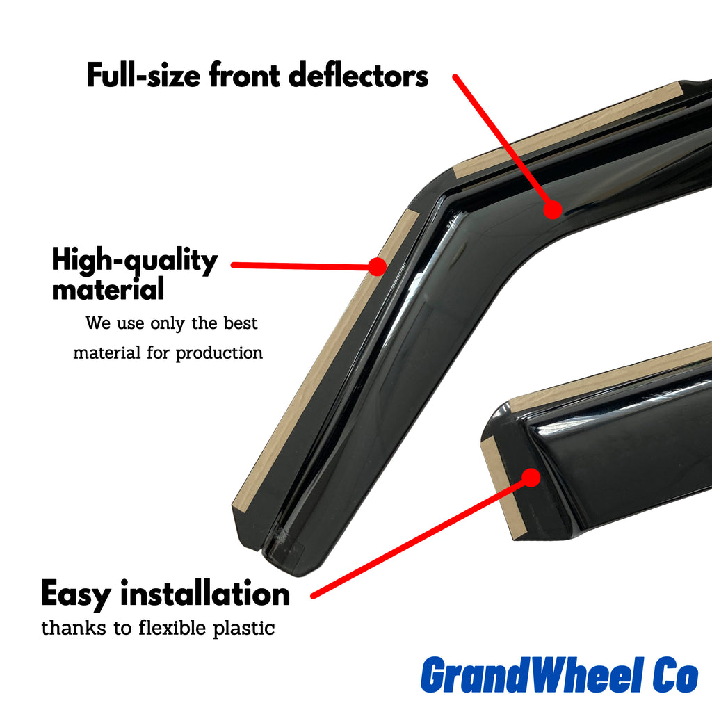 Smoke Tinted in-Channel Side Window Vent Visor Deflectors Rain Guards 4 pcs B41738