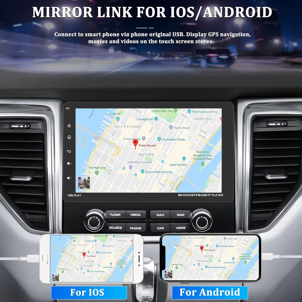 9 Inch Single Din Car Stereo with Carplay Touch Screen Bluetooth Car Radio W8120