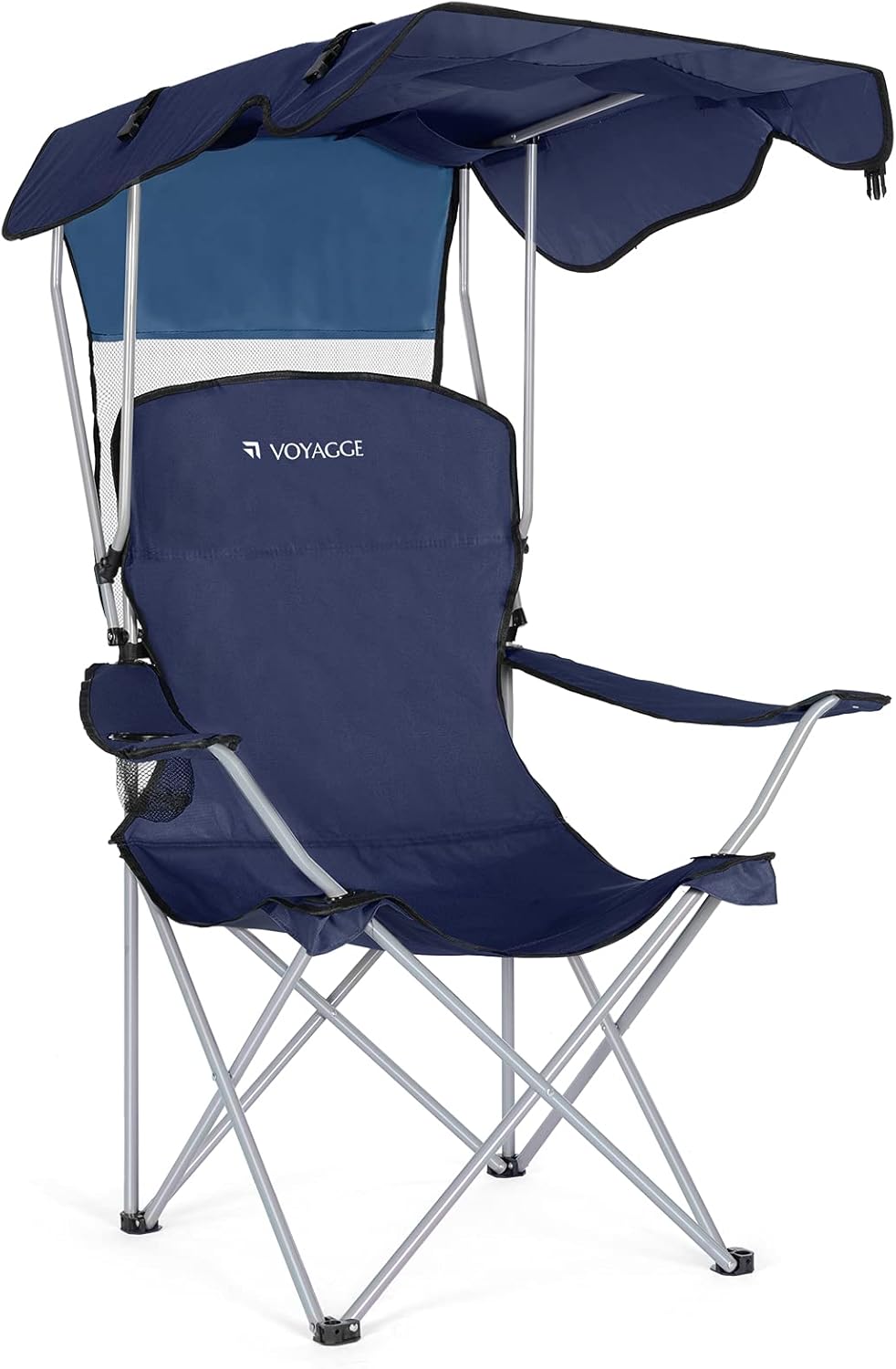 Royal Blue Compact Folding Camping Chair with Canopy D7642