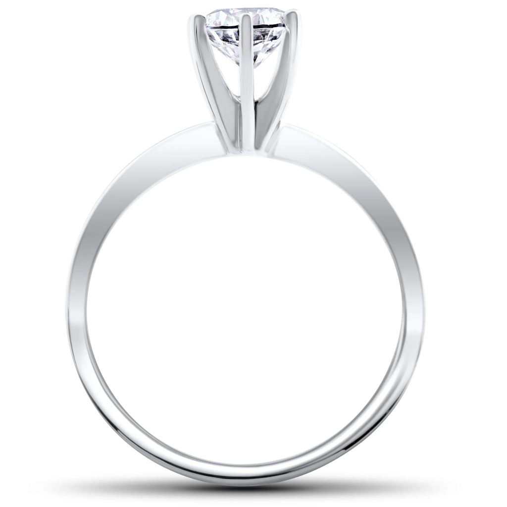 14K White Gold Solitaire Diamond Engagement Ring Y2296