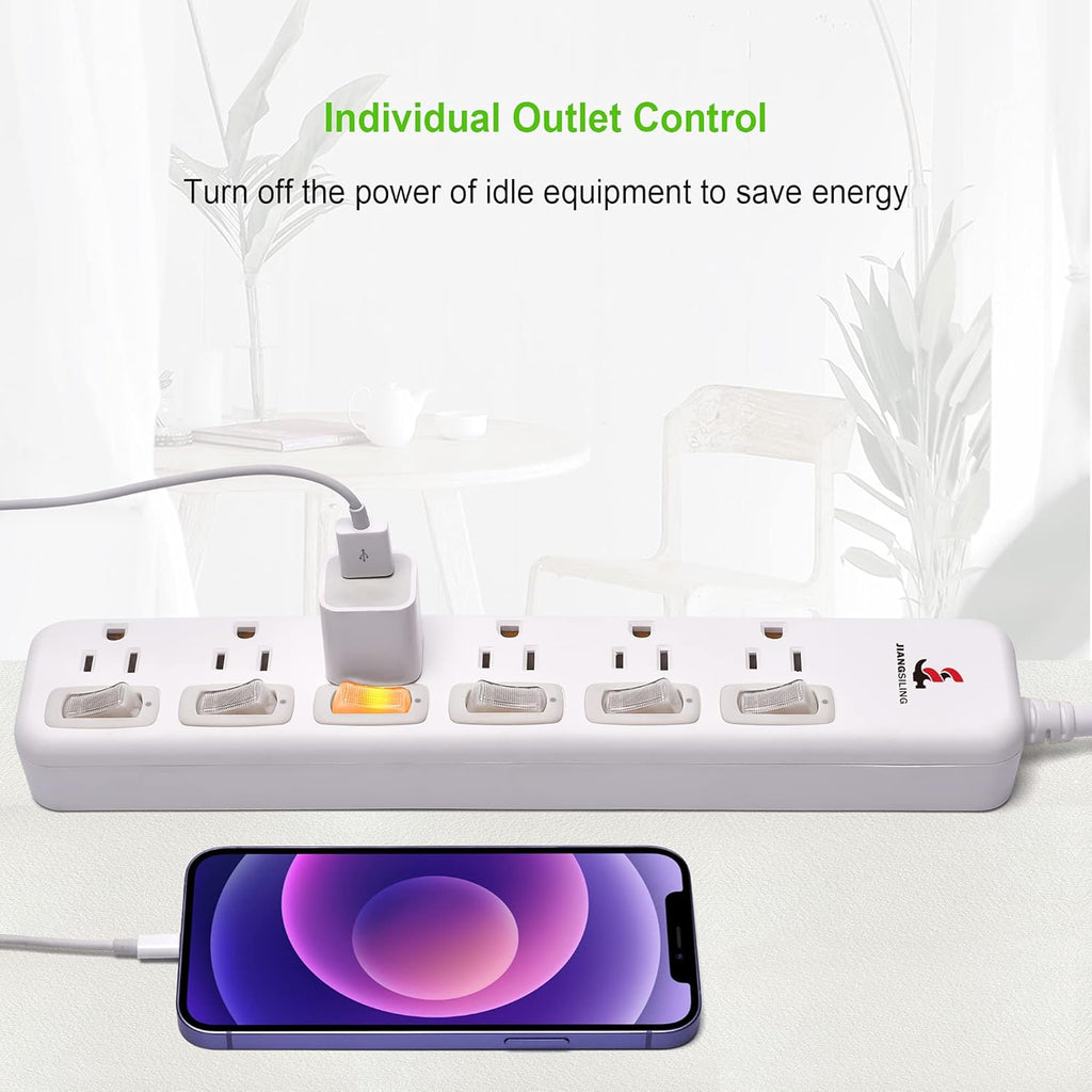 12 Pack Surge Protector Power Strip with Individual Switch T706178