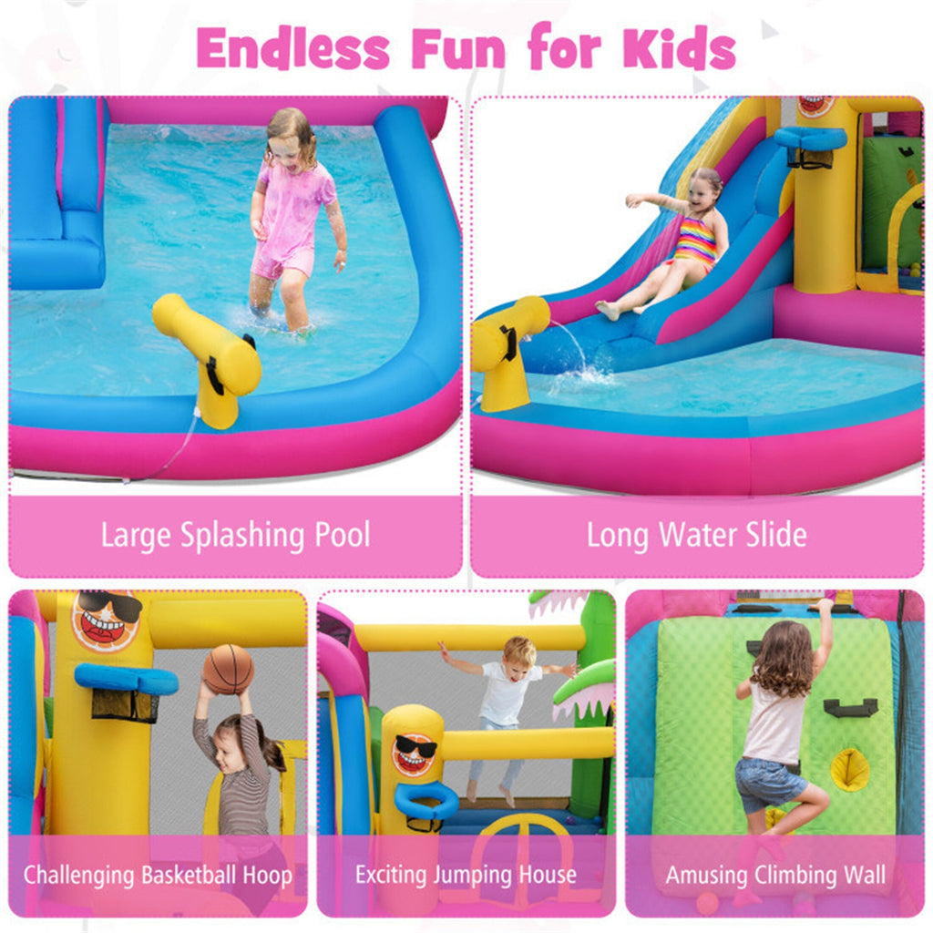 Inflatable Bounce Castle with Long Water Slide and Blower P138291