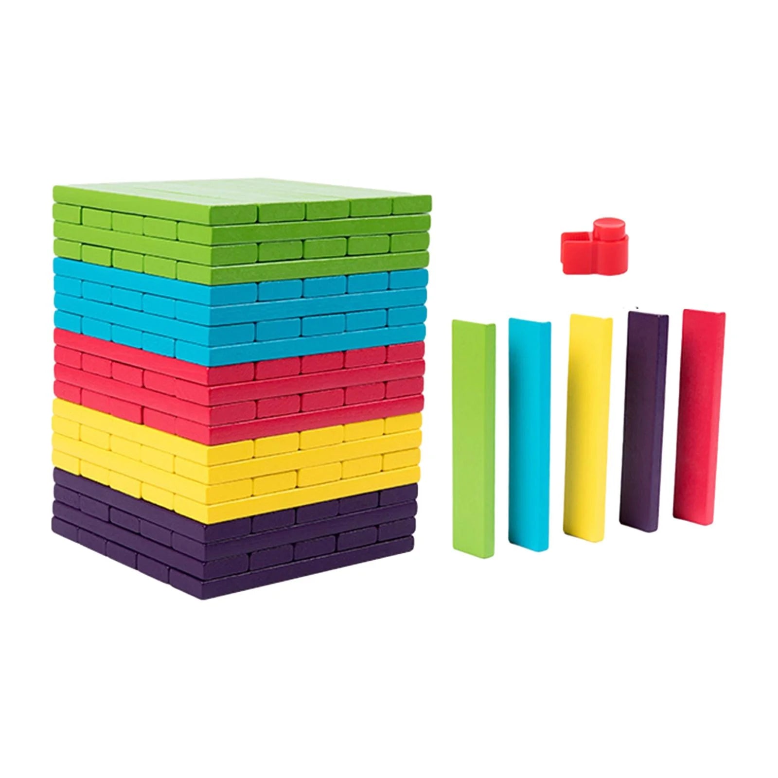 100 Pieces Wooden Blocks Stacking Game Building Kits Board Games V38452