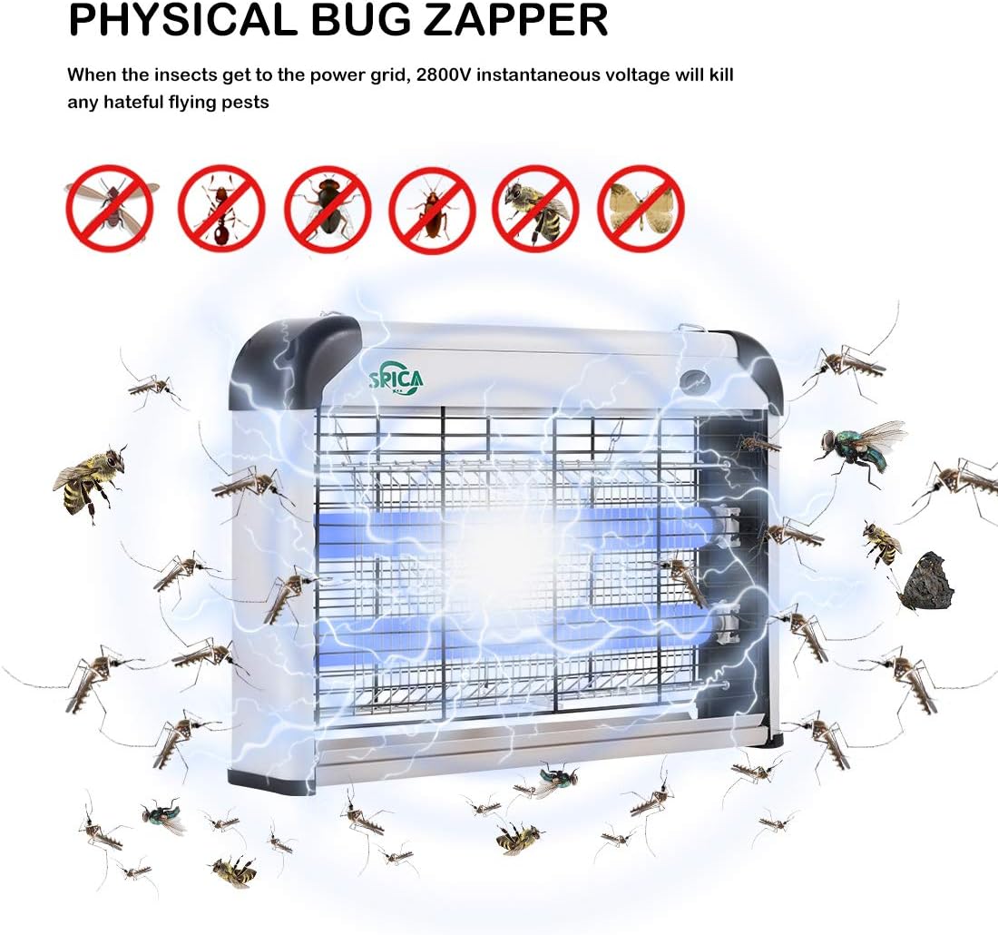 20W Electric Bug Zapper Insect Mosquito Killer with 2 Replacement UVA Light Bulbs, Pack of 2 L4176