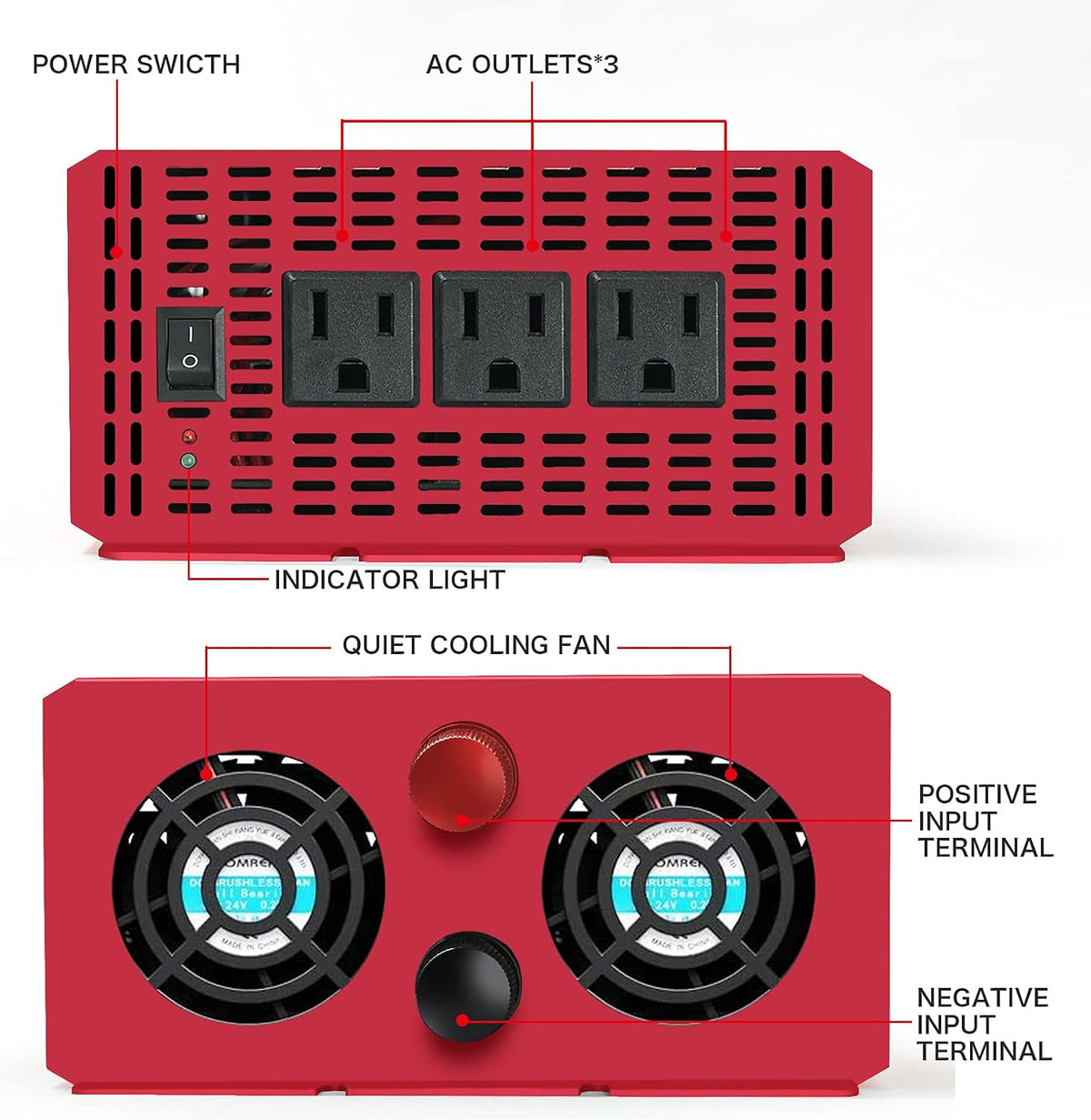 3000W Power Inverter DC 12V to AC 110V Modified Sine Wave Converter M282332